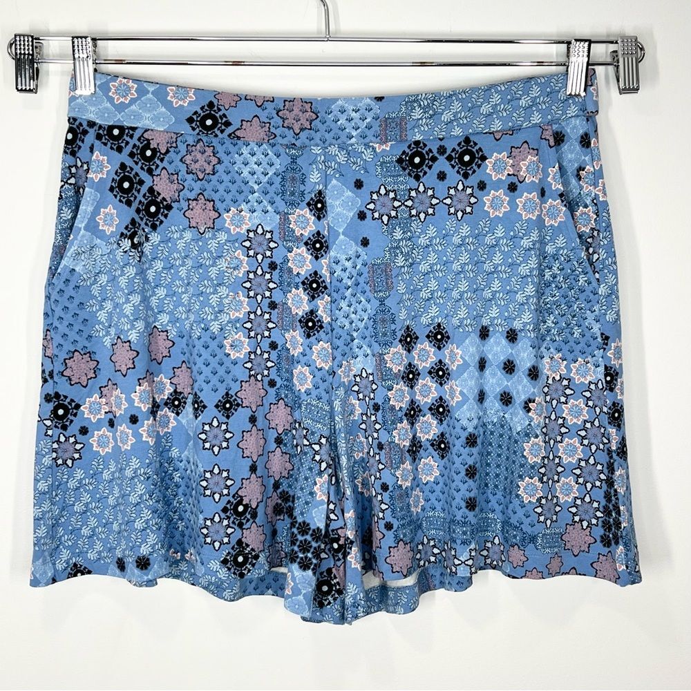 J. Jill Wearever Collection Pull On Stretchy Boho Print Flowy Shorts Large